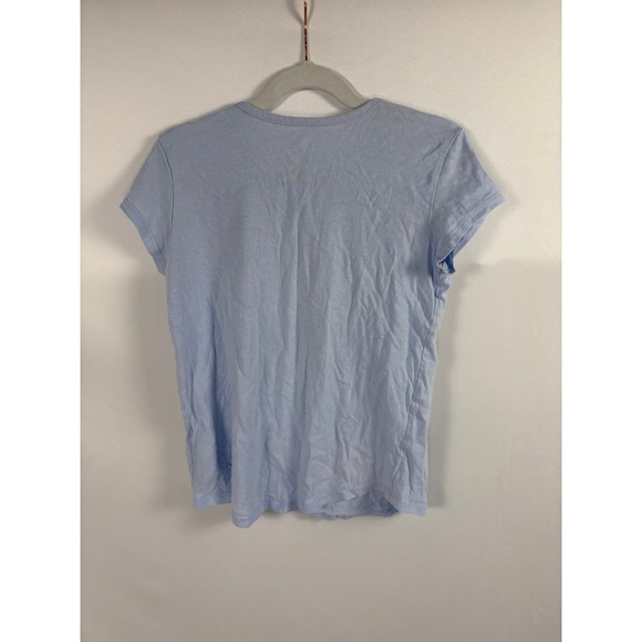 Adidas Floral Logo T-Shirt Light Blue Youth S (7/8) Casual Sporty Tee - Picture 3 of 3